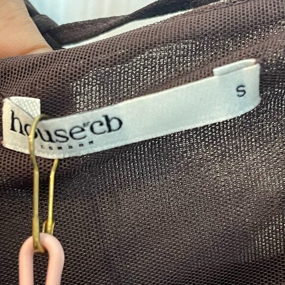 House of CB Cutout Chiffon Mini Dress Chocolate Brown Size Small NWT - Picture 10 of 13